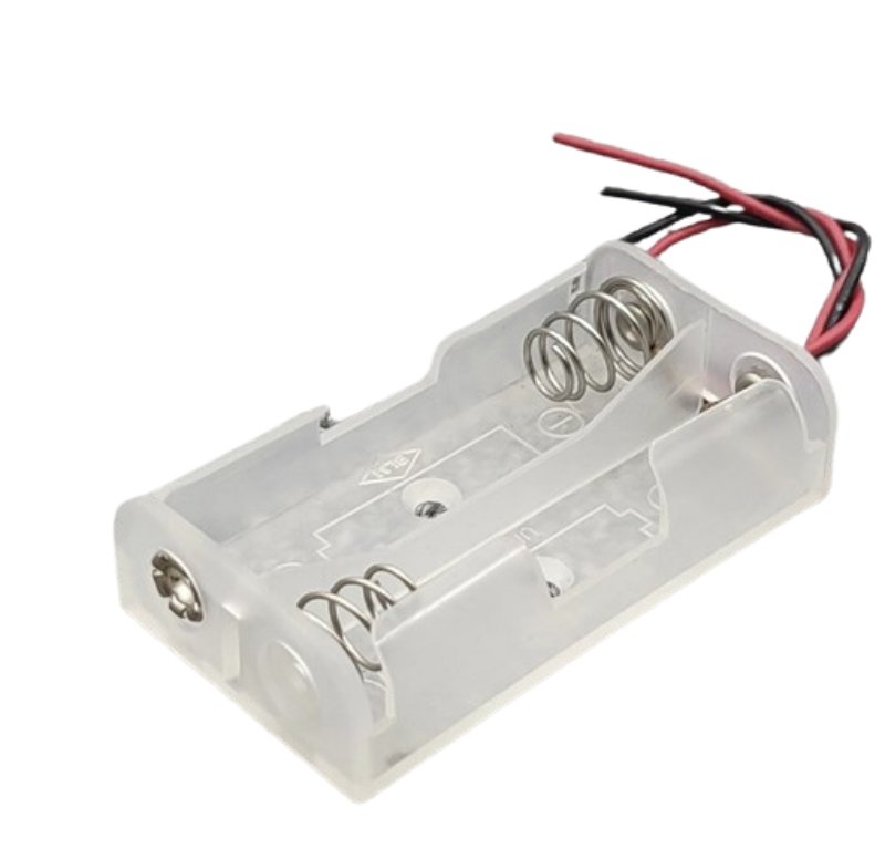 2pcs 2xAA Battery Holder Box Case With Switch 2x1.5V 3V Clear Transparent - - Asia Sell