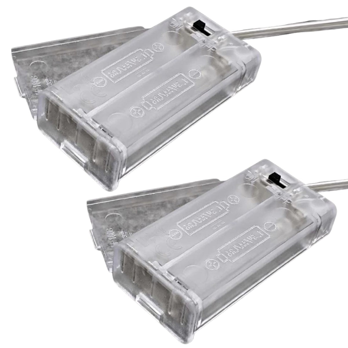2pcs 2xAA Battery Holder Box Case With Switch 3x1.5V 4.5V 2A Transparent - - Asia Sell