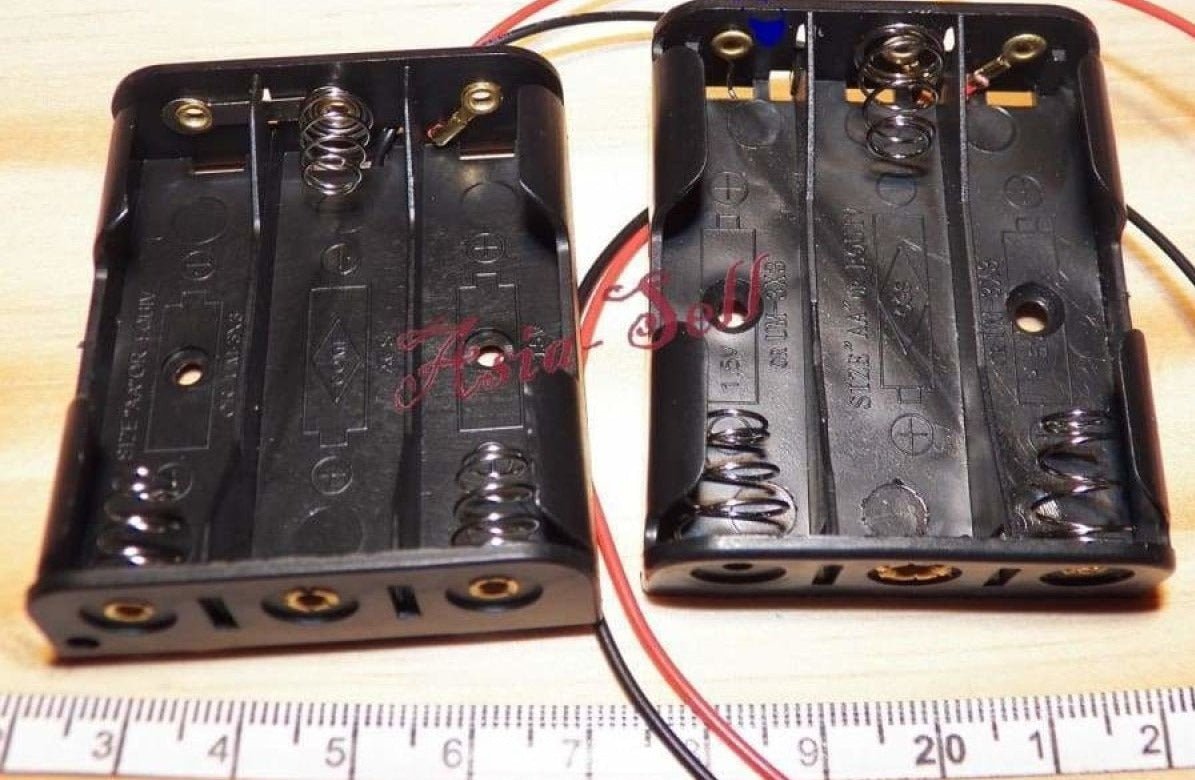 2pcs 3xAA Battery Holder AA 3x1.5V 4.5V Wires Cables Plastic 3 x AA - - Asia Sell