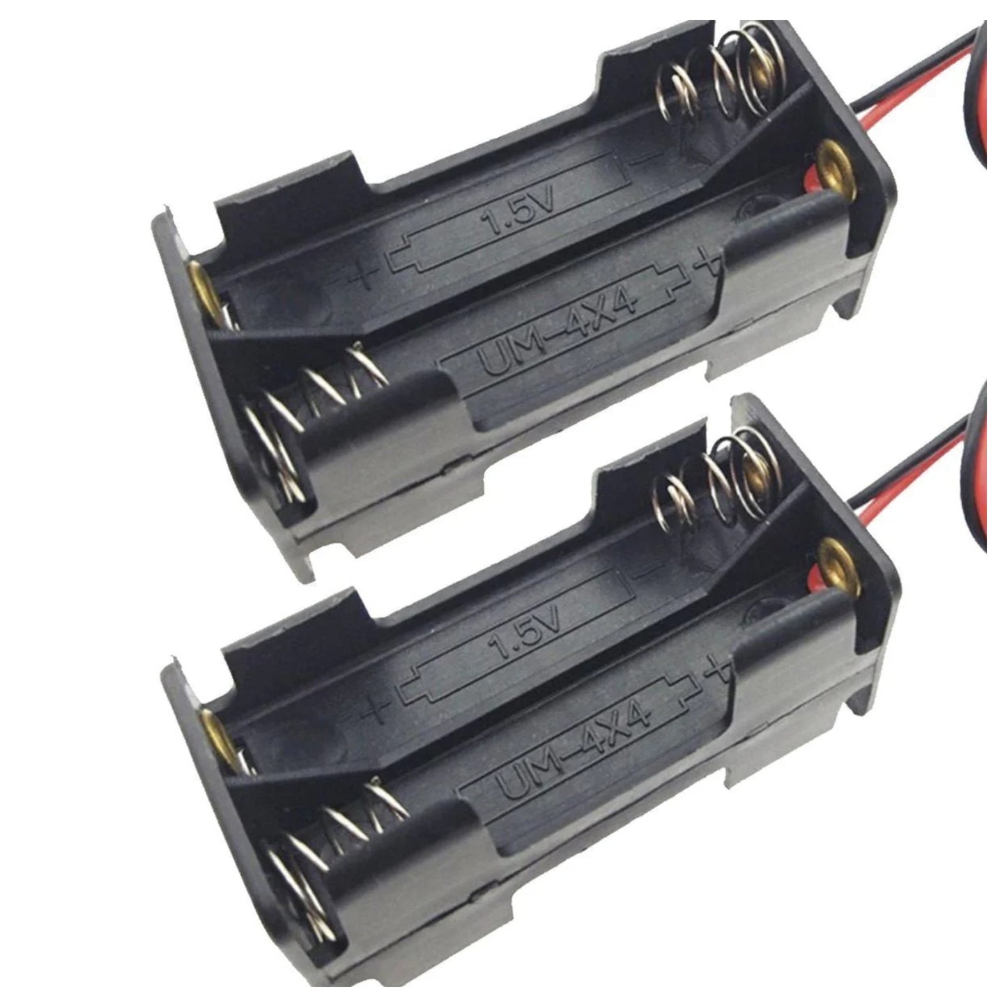 2pcs 4xAA 6V Double Sided Battery Holder 4x1.5V Case Box Leads AA - Asia Sell