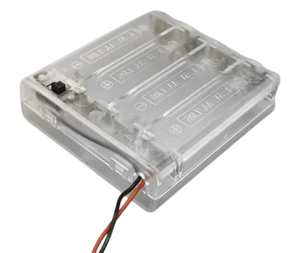 2pcs 4xAA Battery Holder Box Case With Switch 4x1.5V 6V Transparent - - Asia Sell