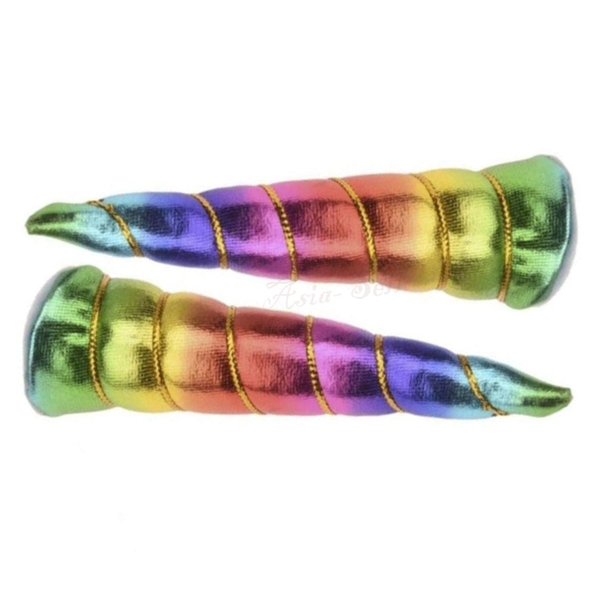 2pcs 6cm/10cm Rainbow Coloured Unicorn Horns DIY Horn Headband Party Costume Mask - 10 cm - Asia Sell