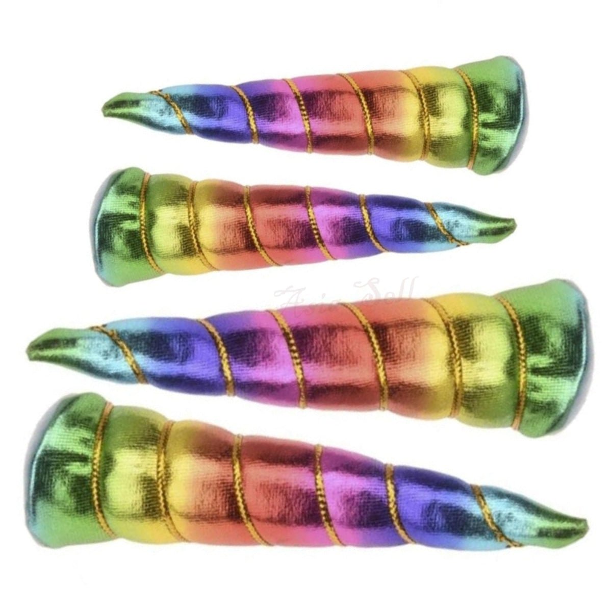 2pcs 6cm/10cm Rainbow Coloured Unicorn Horns DIY Horn Headband Party Costume Mask - 6 cm - Asia Sell