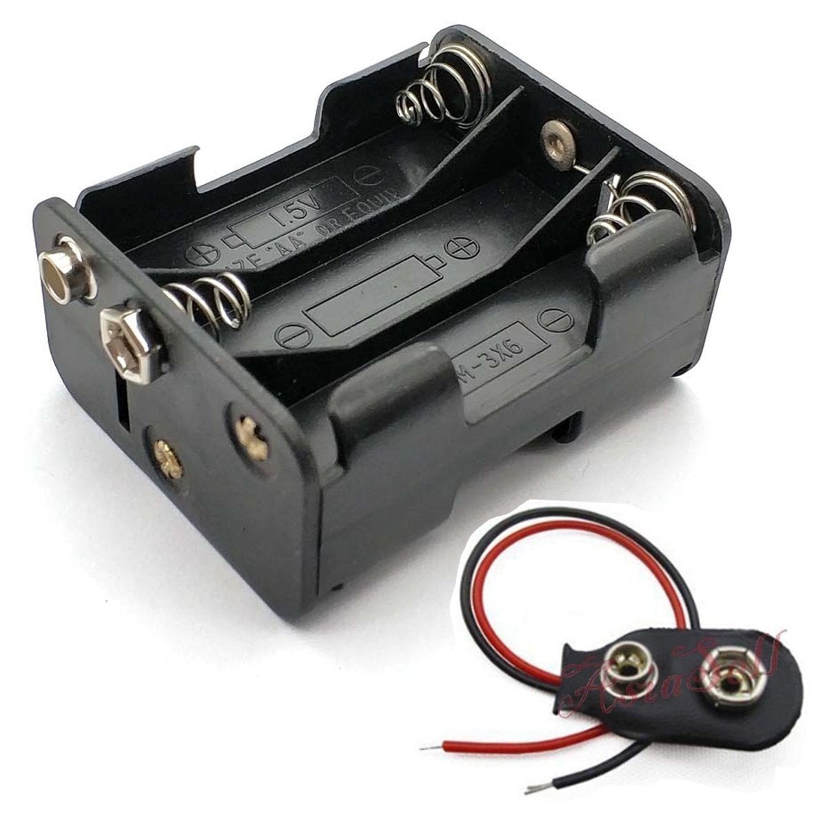 2pcs 6xAA Battery Holder With Clip Double Sided 6x1.5V 9V - - Asia Sell