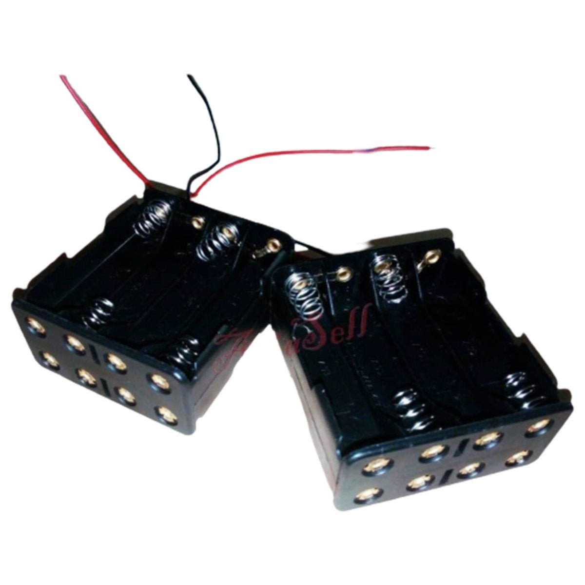2pcs 8xAAA 12V Double Sided Battery Holder 8x1.5V Case Box Leads AAA 4xAAA/Side - - Asia Sell