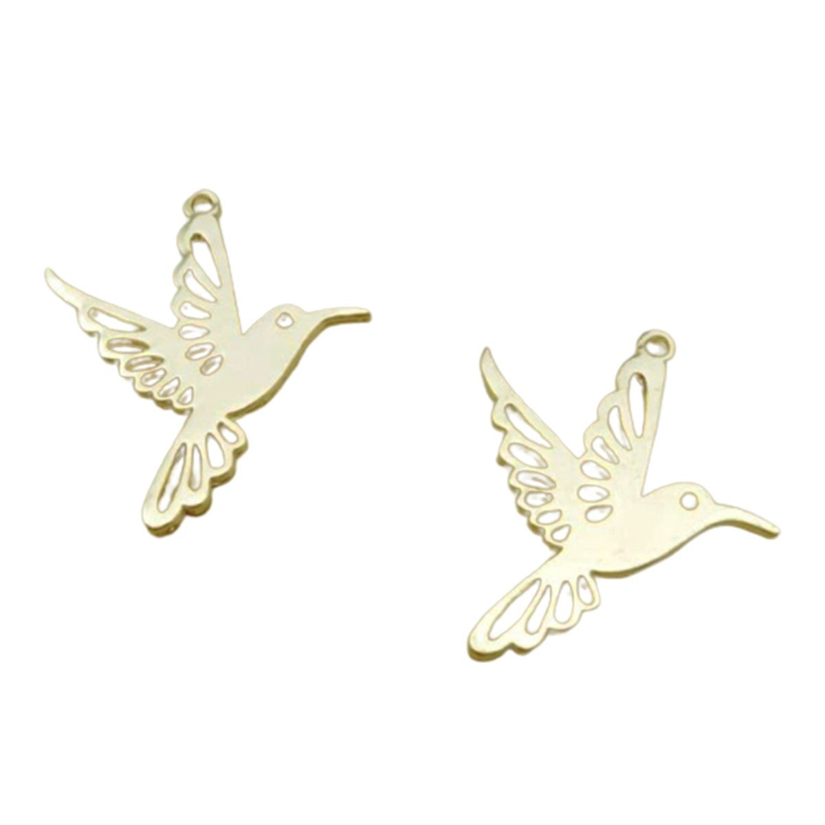 2pcs Hummingbird Charm 25x28mm for DIY Jewellery Making Gold Colour Earring Pendant Bracelet Necklace - - Asia Sell