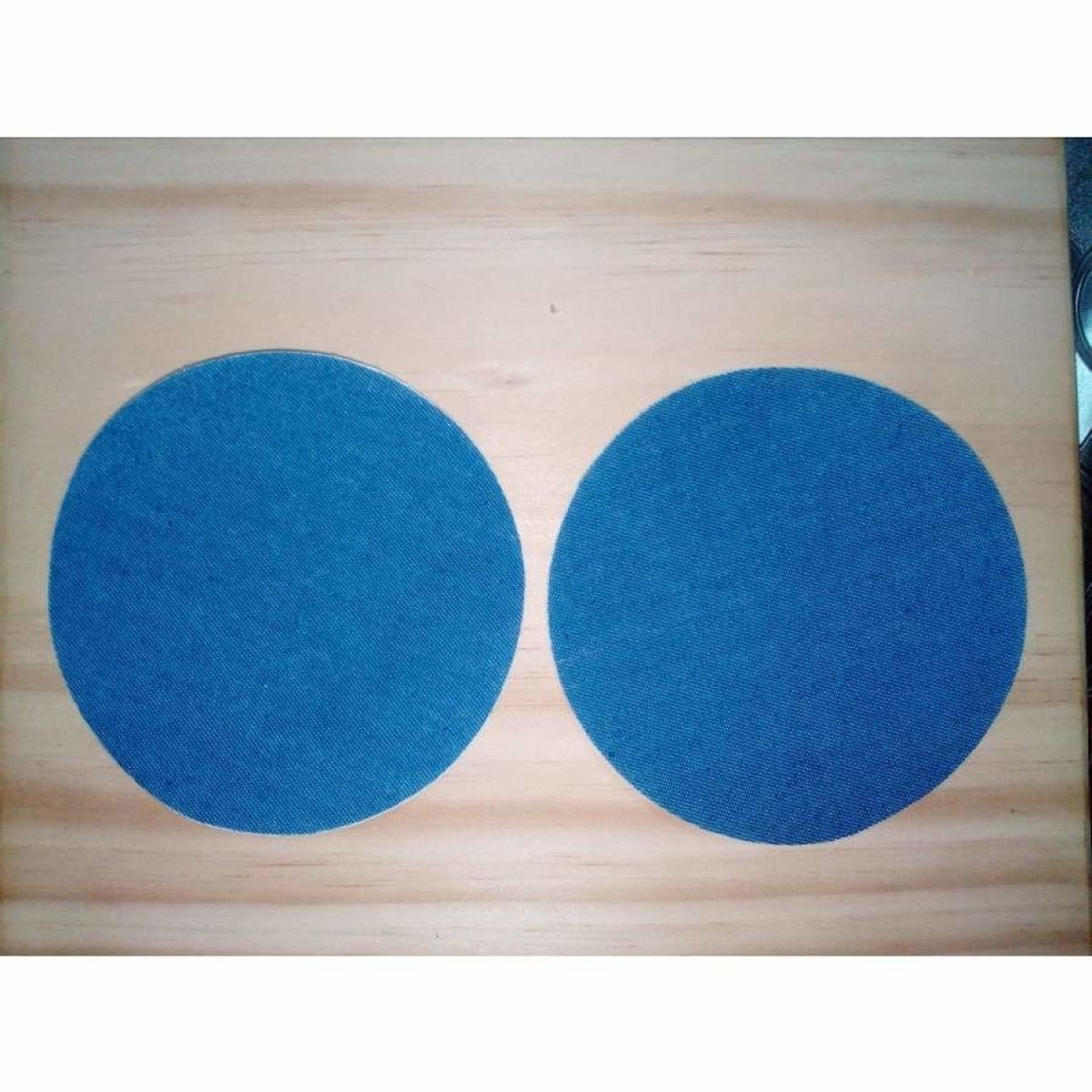 2pcs Iron-on Fabric Blue Black Denim Jeans Clothing Jacket Patch Patches Repair Sewing Shapes - 12.5cm Dia. Blue A - Asia Sell