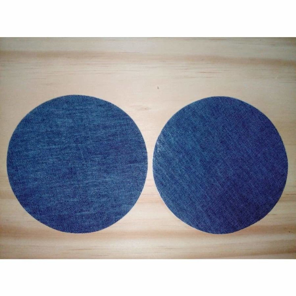 2pcs Iron-on Fabric Blue Black Denim Jeans Clothing Jacket Patch Patches Repair Sewing Shapes - 12.5cm Dia. Blue C - Asia Sell