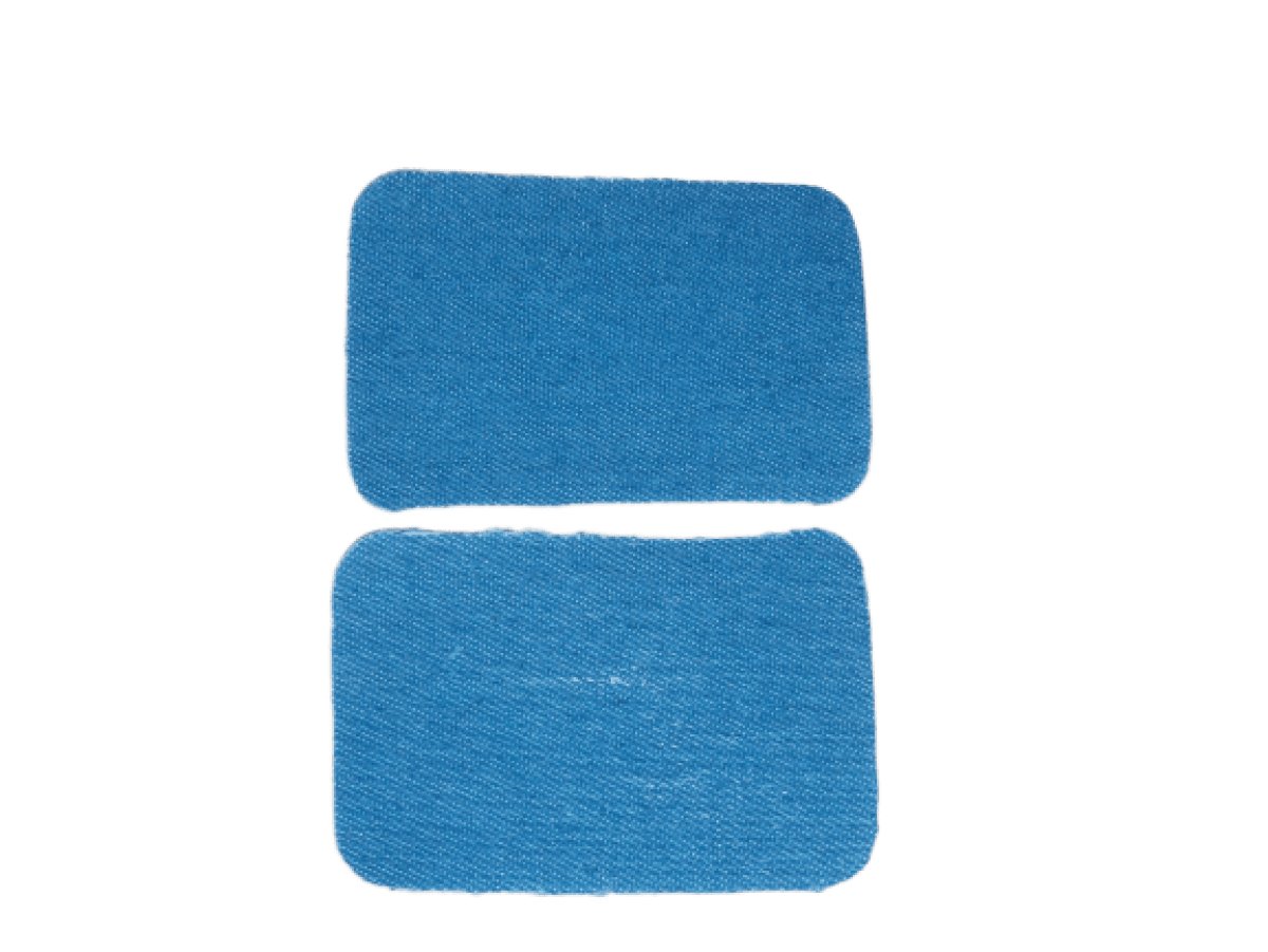 2pcs Iron-on Fabric Blue Black Denim Jeans Clothing Jacket Patch Patches Repair Sewing Shapes - 7.5x5cm Blue A - Asia Sell
