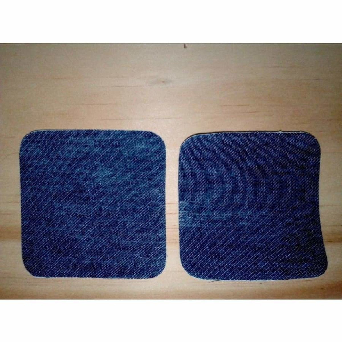 2pcs Iron-on Fabric Blue Black Denim Jeans Clothing Jacket Patch Patches Repair Sewing Shapes - 7.5x7.5cm Blue C - Asia Sell