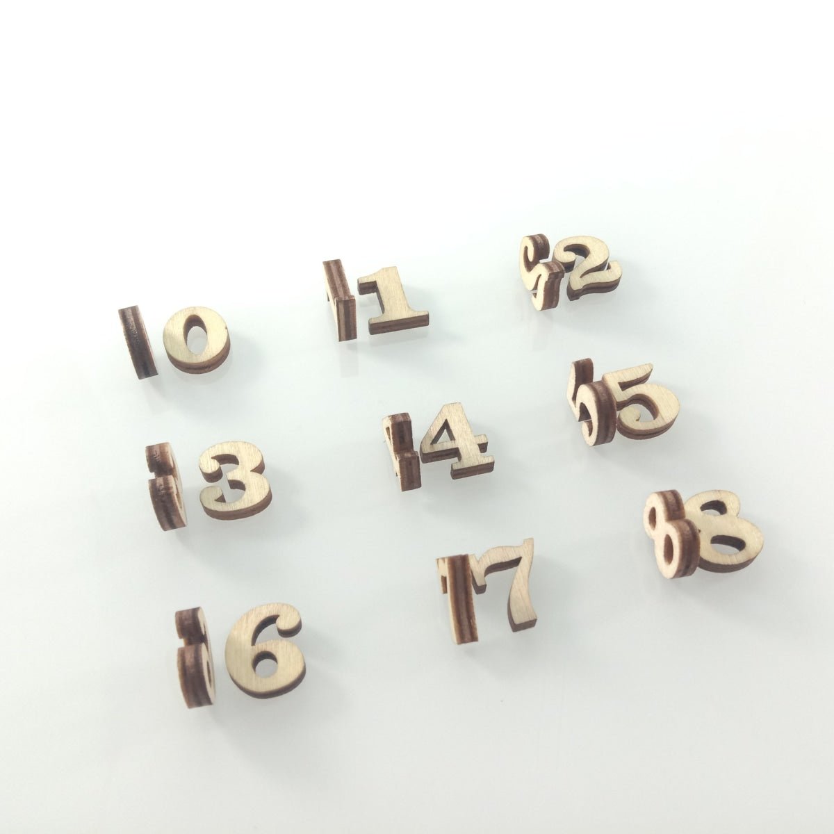 2pcs Mini Wooden Numbers 15mm High Art DIY Craft Wood Mathematics Learning - 2pcs number 0 - Asia Sell