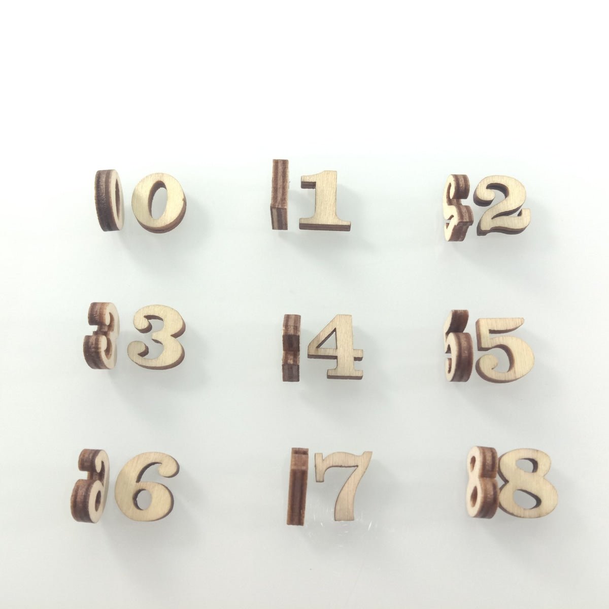 2pcs Mini Wooden Numbers 15mm High Art DIY Craft Wood Mathematics Learning - 2pcs number 0 - Asia Sell
