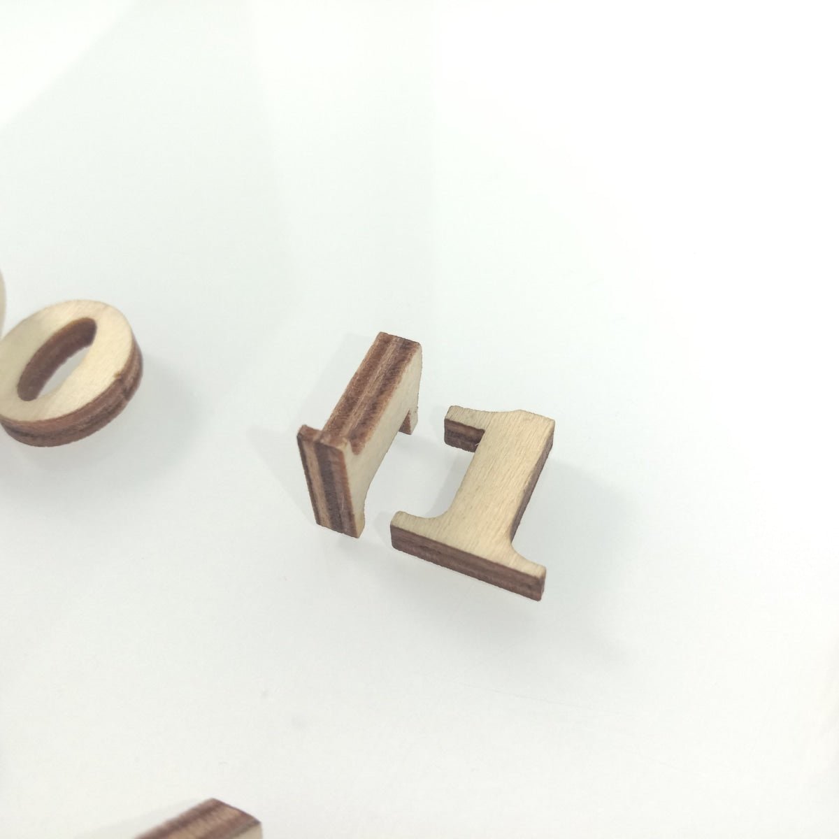 2pcs Mini Wooden Numbers 15mm High Art DIY Craft Wood Mathematics Learning - 2pcs number 1 - Asia Sell