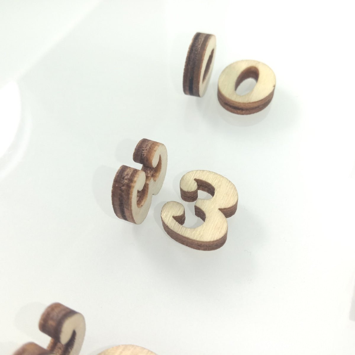 2pcs Mini Wooden Numbers 15mm High Art DIY Craft Wood Mathematics Learning - 2pcs number 3 - Asia Sell