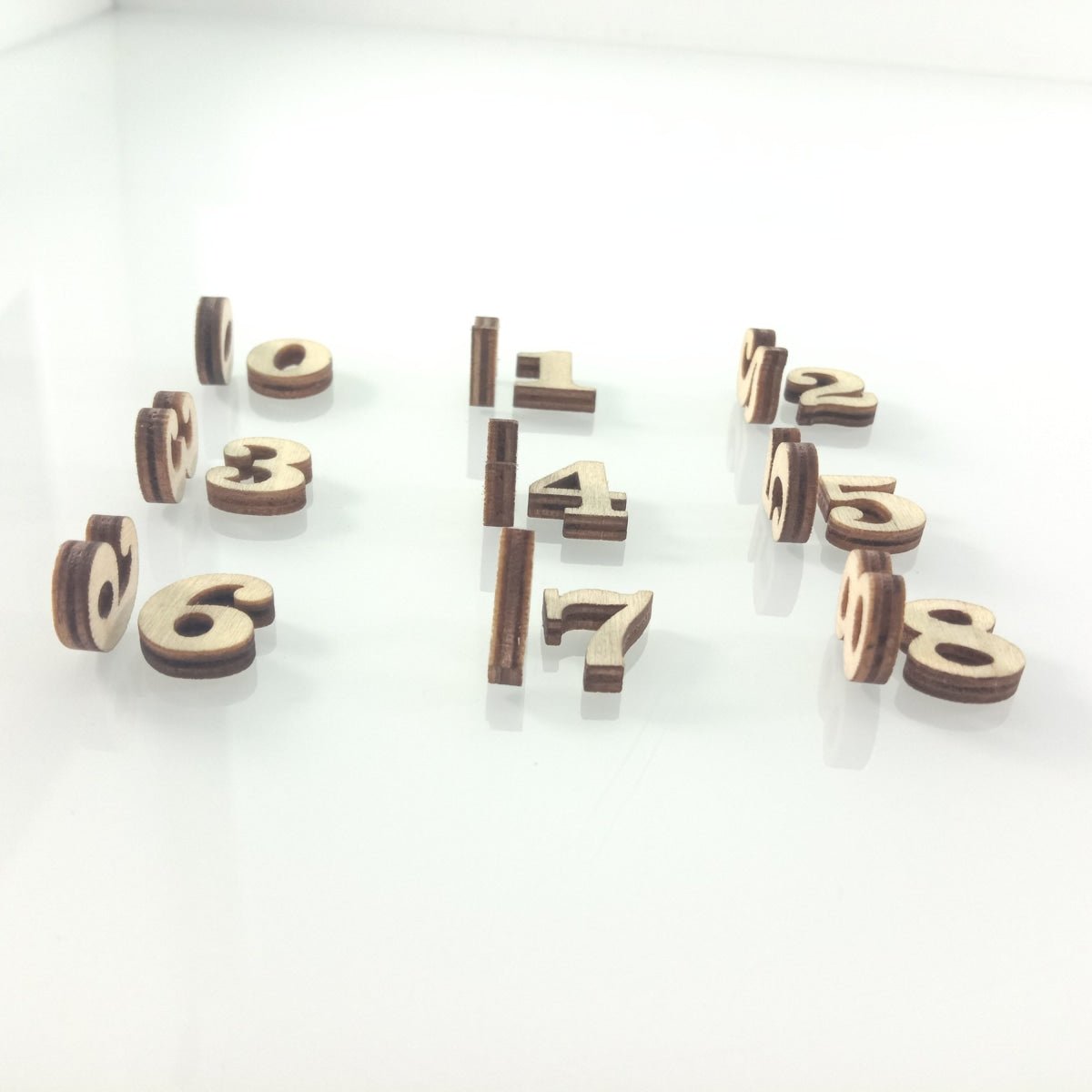 2pcs Mini Wooden Numbers 15mm High Art DIY Craft Wood Mathematics Learning - 2pcs number 8 - Asia Sell