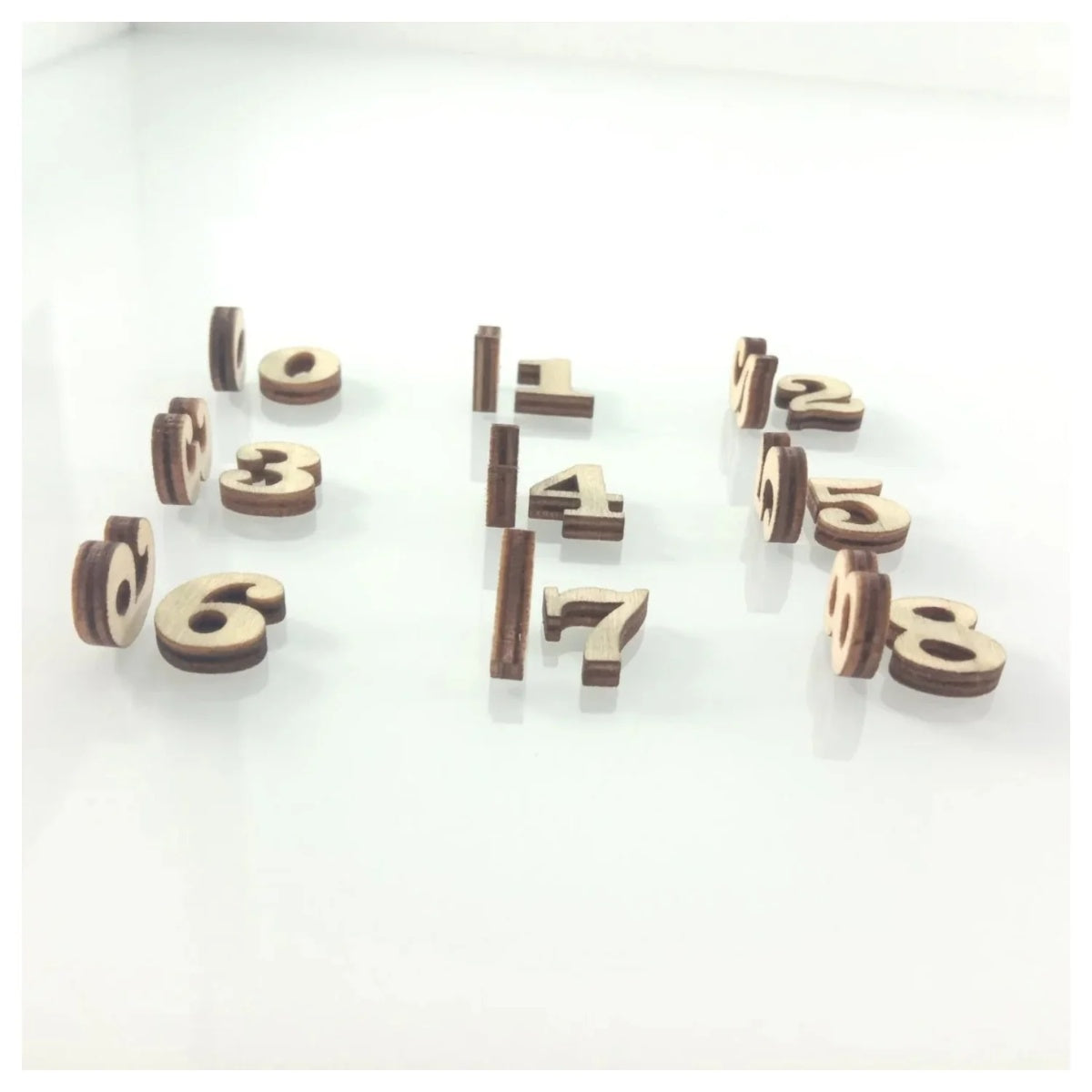 2pcs Mini Wooden Numbers 15mm High Art DIY Craft Wood Mathematics Learning - 2pcs number 8 - Asia Sell