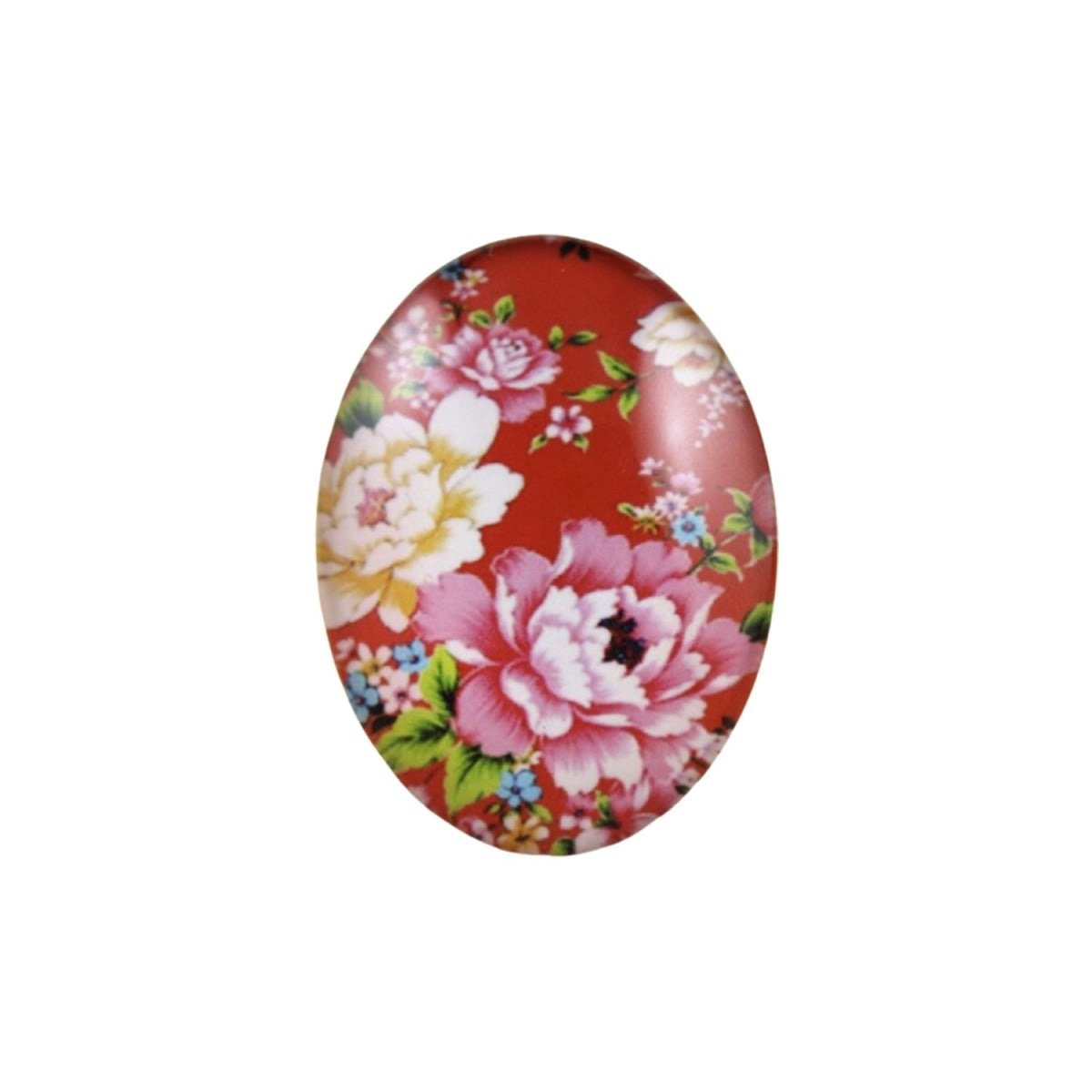 2pcs Photo Glass Cabochon 30x40mm Oriental Chinese Style Flatback Domed - Red - Asia Sell