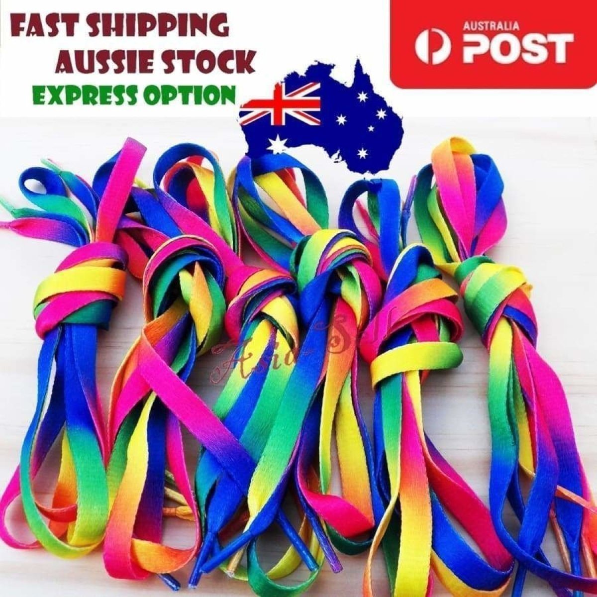 2pcs Rainbow 120cm 47" Colourful Shoelaces Sports Sneaker Shoe Laces - - Asia Sell