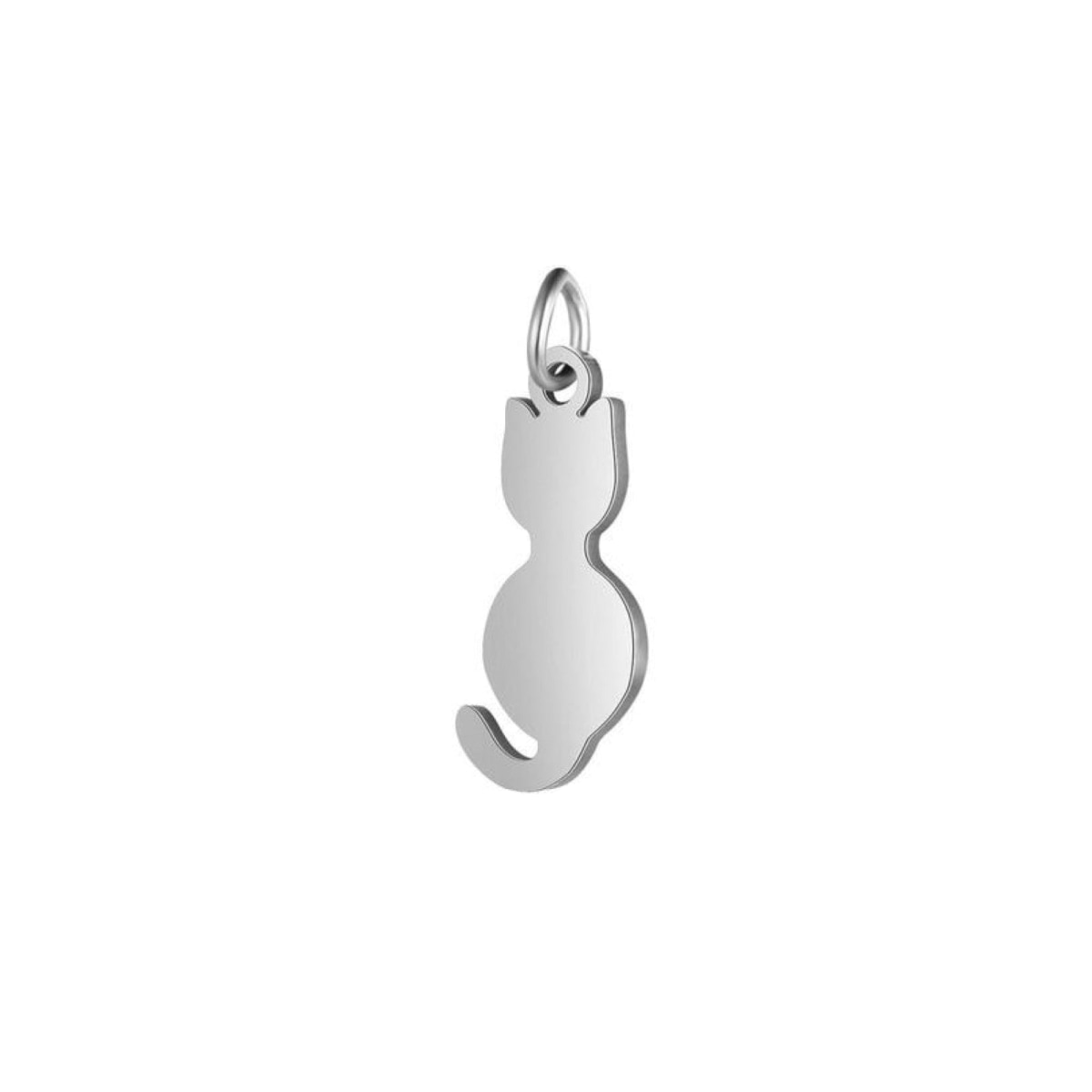 2pcs S/S Charm DIY Charms Jewellery Making Om Dog Paw Cat Animal Elephant Teddy Yoga Lotus Heart - Cat 3 8x21mm - Asia Sell