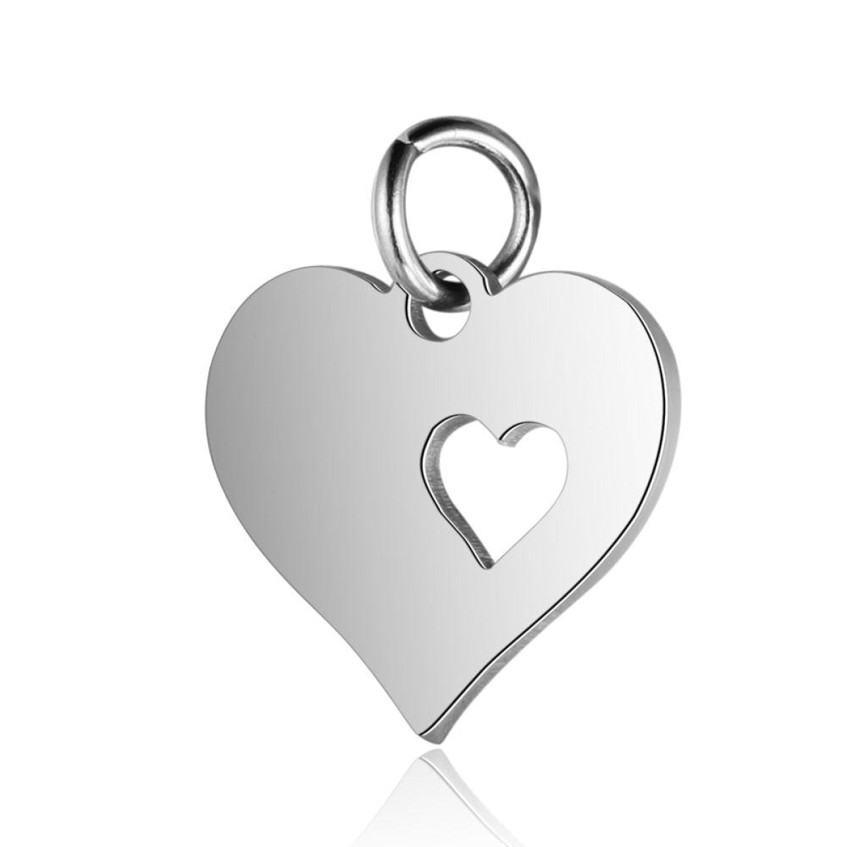 2pcs S/S Charm DIY Charms Jewellery Making Om Dog Paw Cat Animal Elephant Teddy Yoga Lotus Heart - Heart 13x16mm - Asia Sell