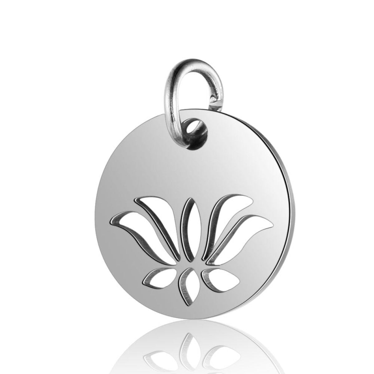 2pcs S/S Charm DIY Charms Jewellery Making Om Dog Paw Cat Animal Elephant Teddy Yoga Lotus Heart - Lotus 12x17mm - Asia Sell