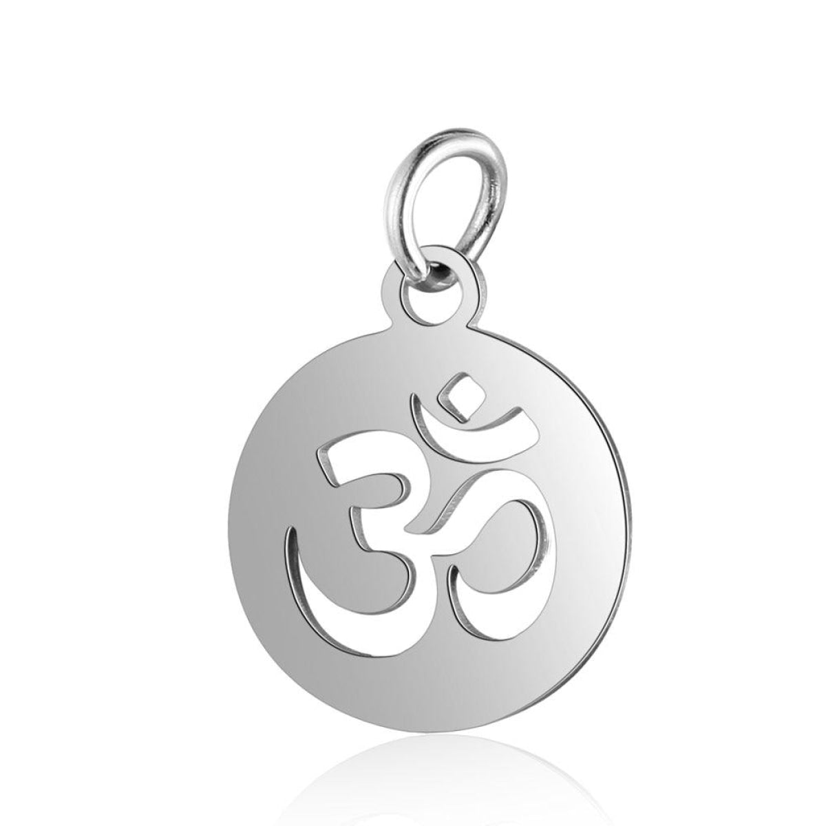 2pcs S/S Charm DIY Charms Jewellery Making Om Dog Paw Cat Animal Elephant Teddy Yoga Lotus Heart - Om 12x17mm - Asia Sell