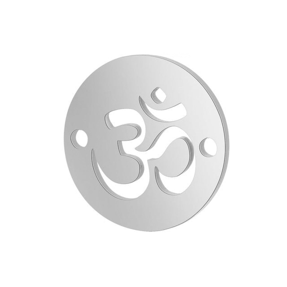 2pcs S/S Charm DIY Charms Jewellery Making Om Dog Paw Cat Animal Elephant Teddy Yoga Lotus Heart - Om 2-Holes 12mm - Asia Sell