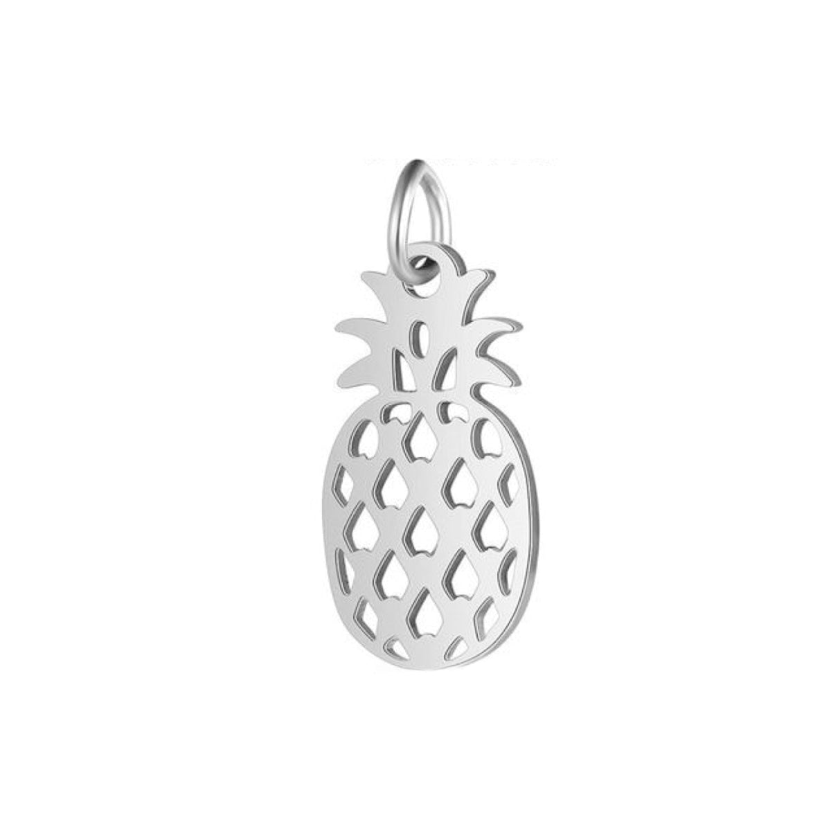 2pcs S/S Charm DIY Charms Jewellery Making Om Dog Paw Cat Animal Elephant Teddy Yoga Lotus Heart - Pineapple 9x21mm - Asia Sell