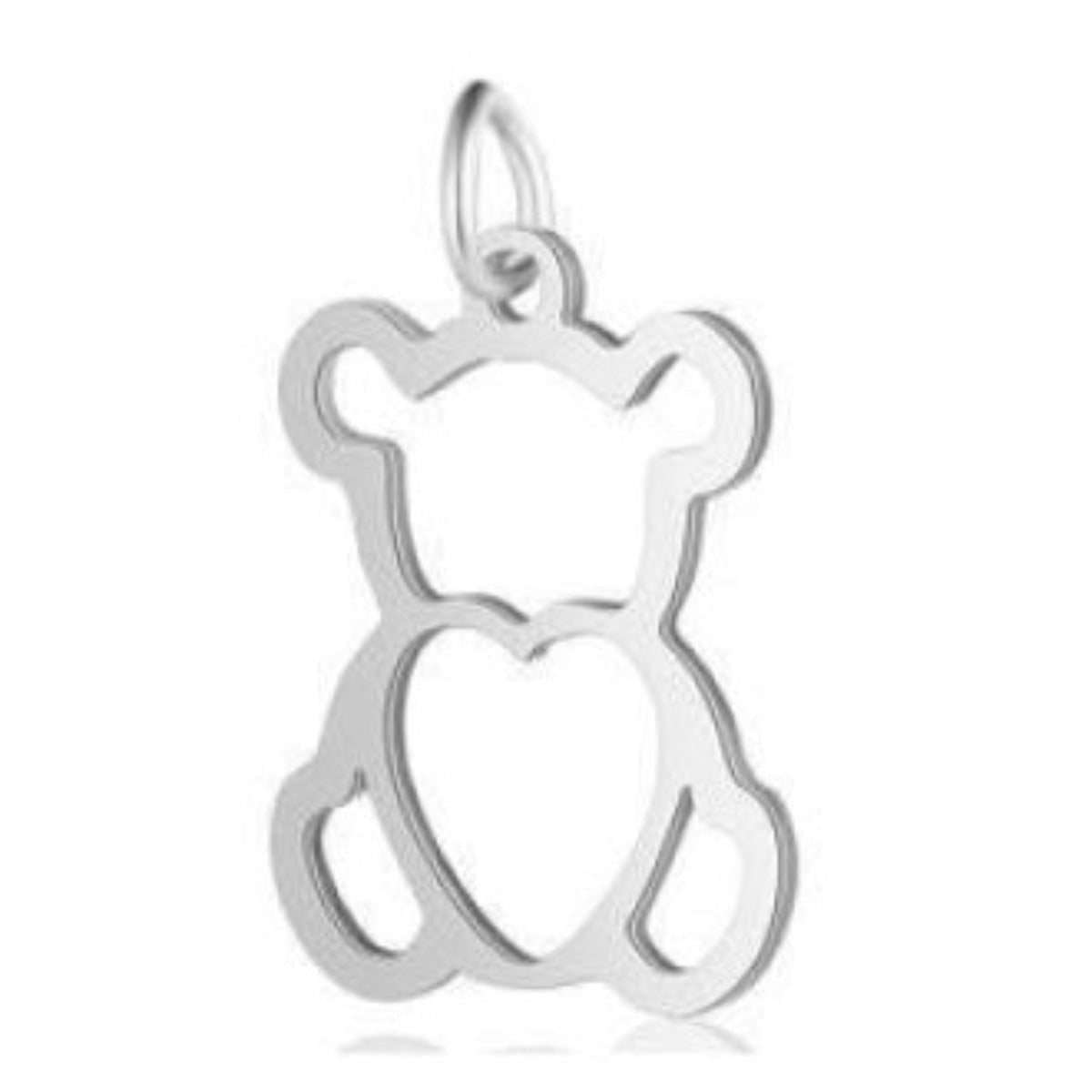 2pcs S/S Charm DIY Charms Jewellery Making Om Dog Paw Cat Animal Elephant Teddy Yoga Lotus Heart - Teddy 14x22mm - Asia Sell