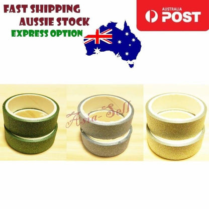 2pcs Tape Silver Gold Green Glitter Washi Tape Christmas Party Decorative Craft - Green - - Asia Sell