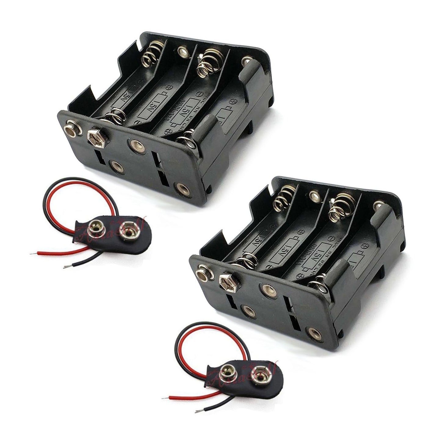 2pcs 8xAA Battery Holder With Clip Double Sided 8x1.5V 12V - Asia Sell