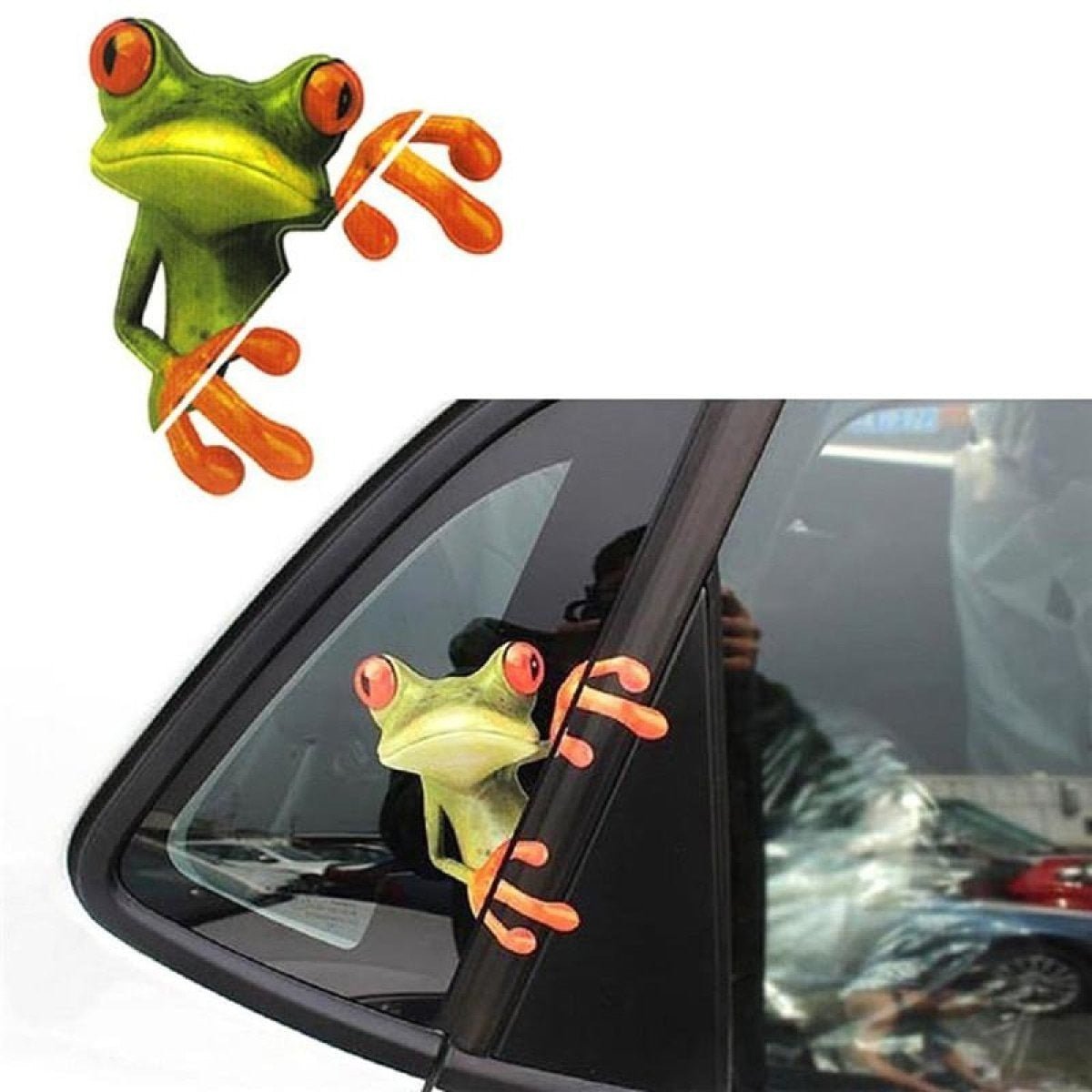 2x Frog Stickers 14-15cm Window Bathroom Toilet Seat Animal Decal Wall Tiles Car - C - Asia Sell