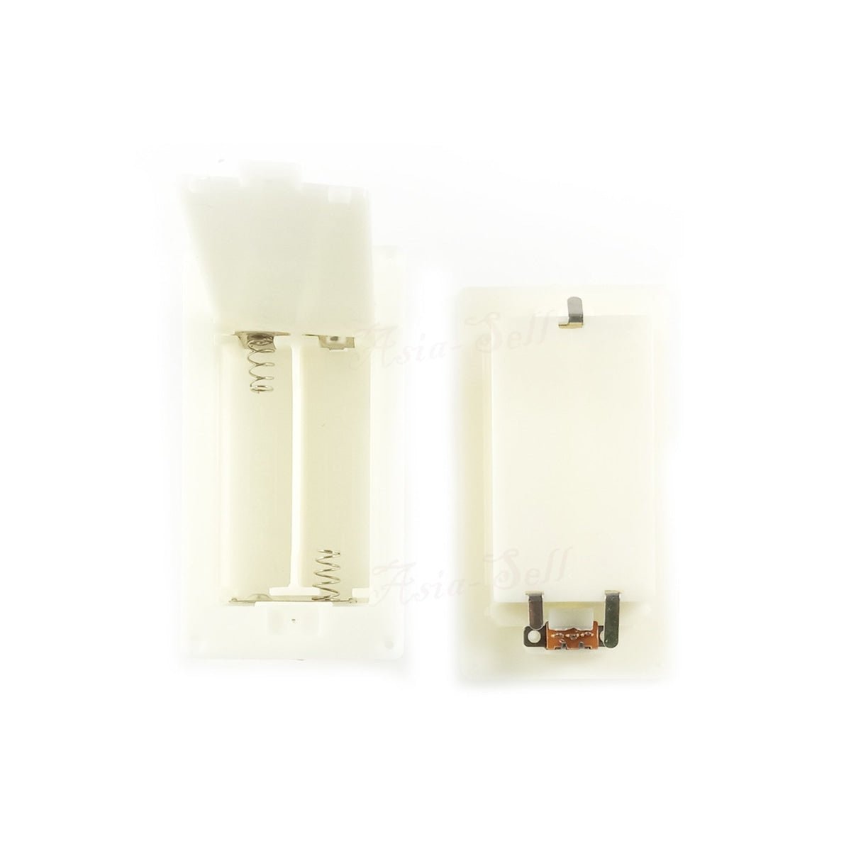 2xAA 3xAA White Battery Holder Panel Mount Case with Tabs Switch Lid No Cables Wires - 2xAA - Asia Sell