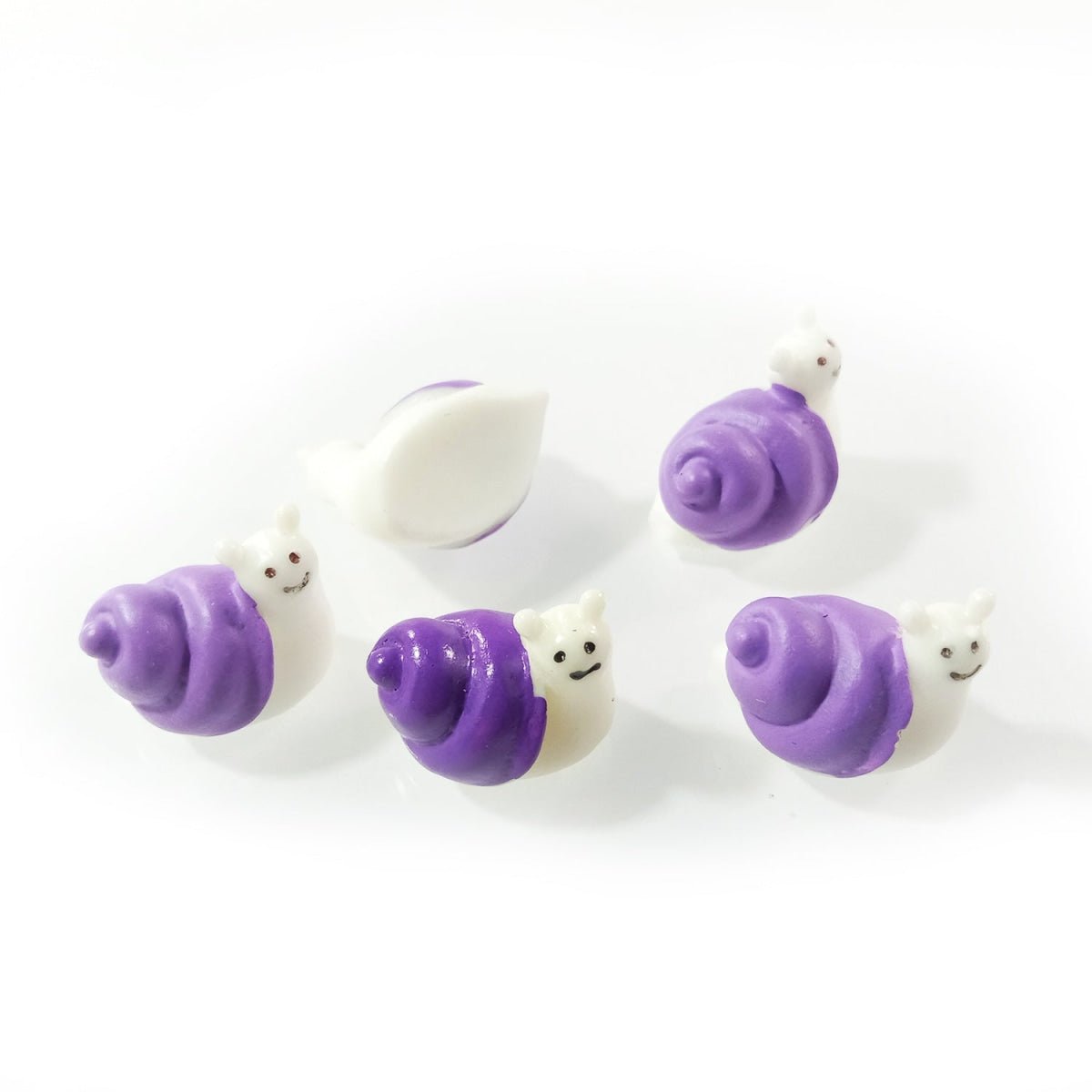 3-8pcs Figurines Mini Chick Snails Mushrooms Turtles Animal Fairy Garden Miniature Crafts Toys - 5pcs Purple Snails - Asia Sell
