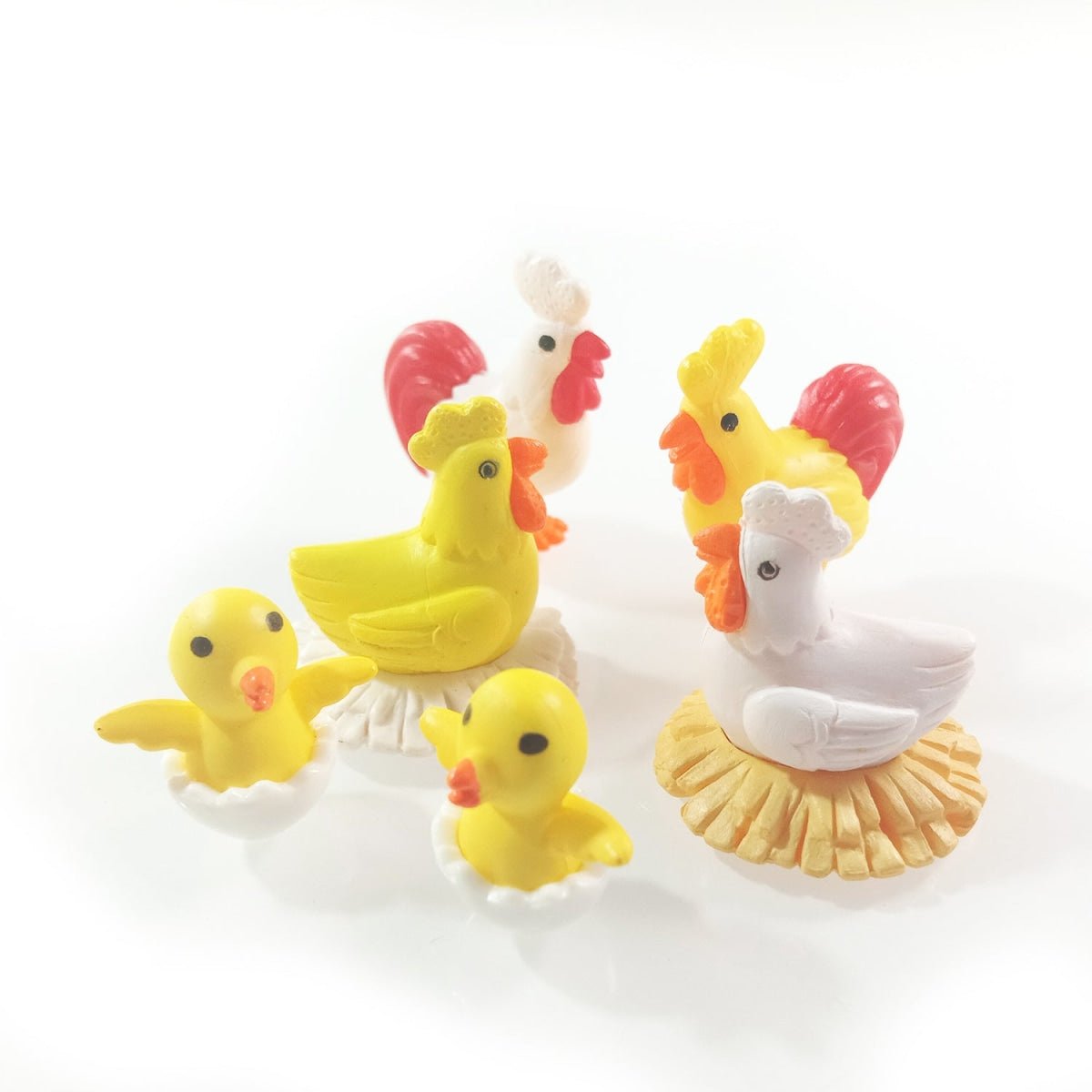 3-8pcs Figurines Mini Chick Snails Mushrooms Turtles Animal Fairy Garden Miniature Crafts Toys - 6pcs Chickens Chicks - Asia Sell