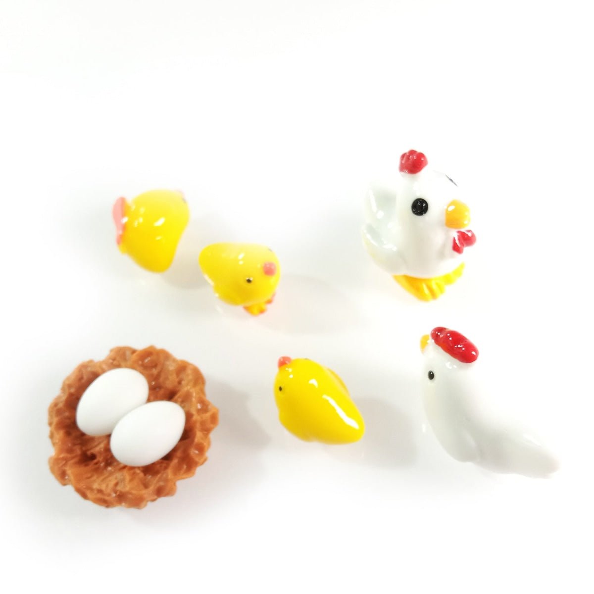 3-8pcs Figurines Mini Chick Snails Mushrooms Turtles Animal Fairy Garden Miniature Crafts Toys - 8pcs Chickens Nest Eggs - Asia Sell