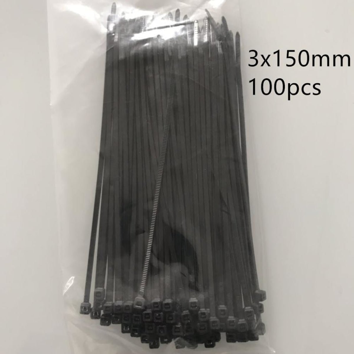 300pcs Nylon Cable Zip Ties 3x100 3x150 4x200mm Black White Mini Tool - White - Asia Sell