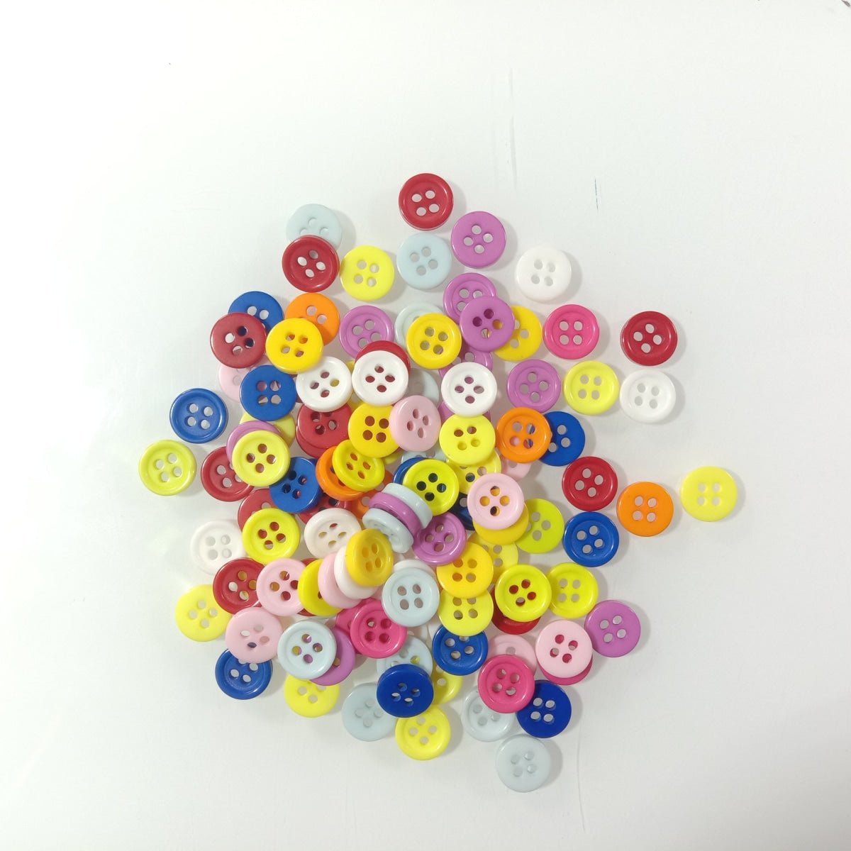 300x Mixed Coloured 9mm 4-Hole Buttons Sewing For Apparel Kids Clothes Scrapbooking - - Asia Sell