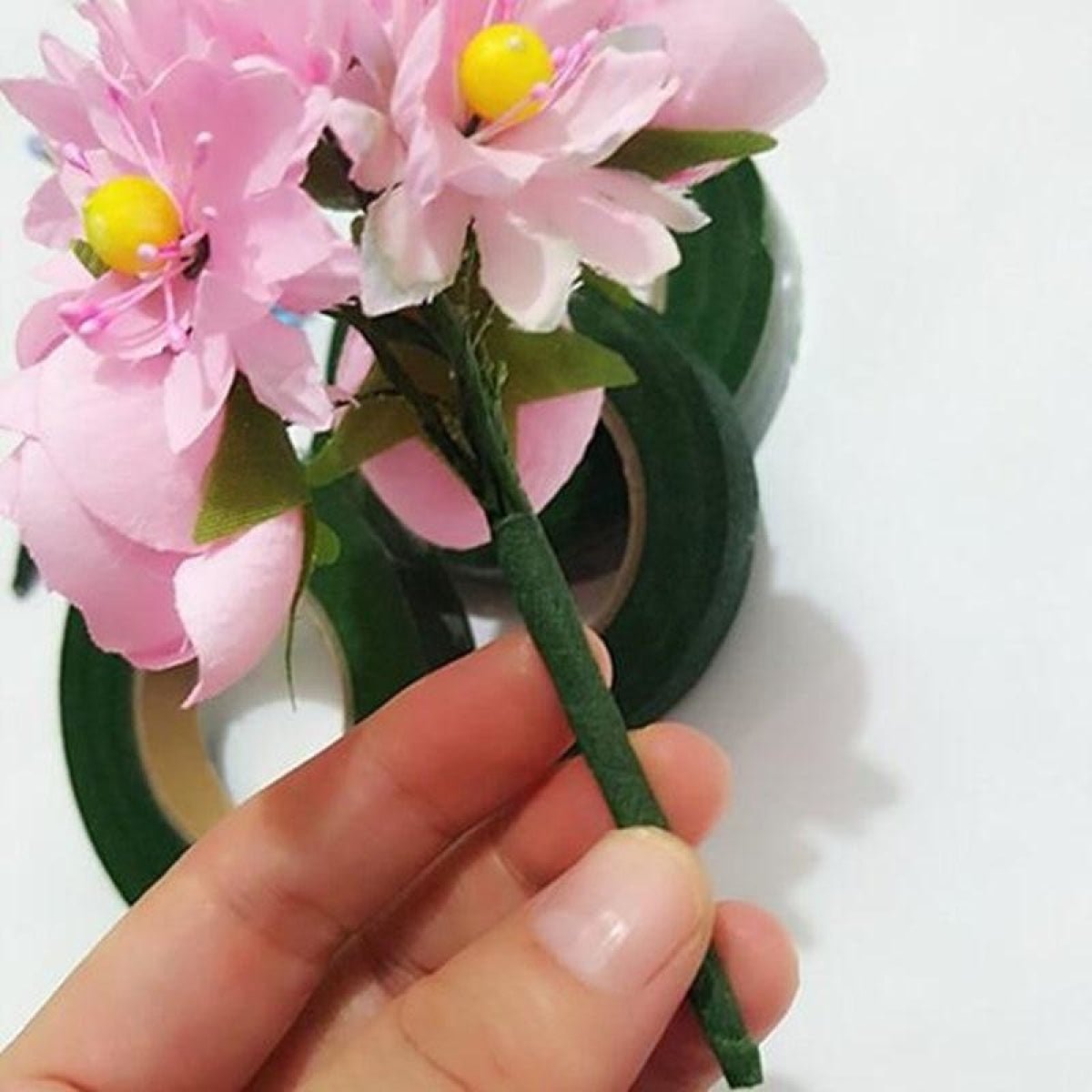 30m 12mm Bouquet Floral Stem Stretchy Tape Flower Stamen Wrapping Florist Green - Light Coffee - Asia Sell