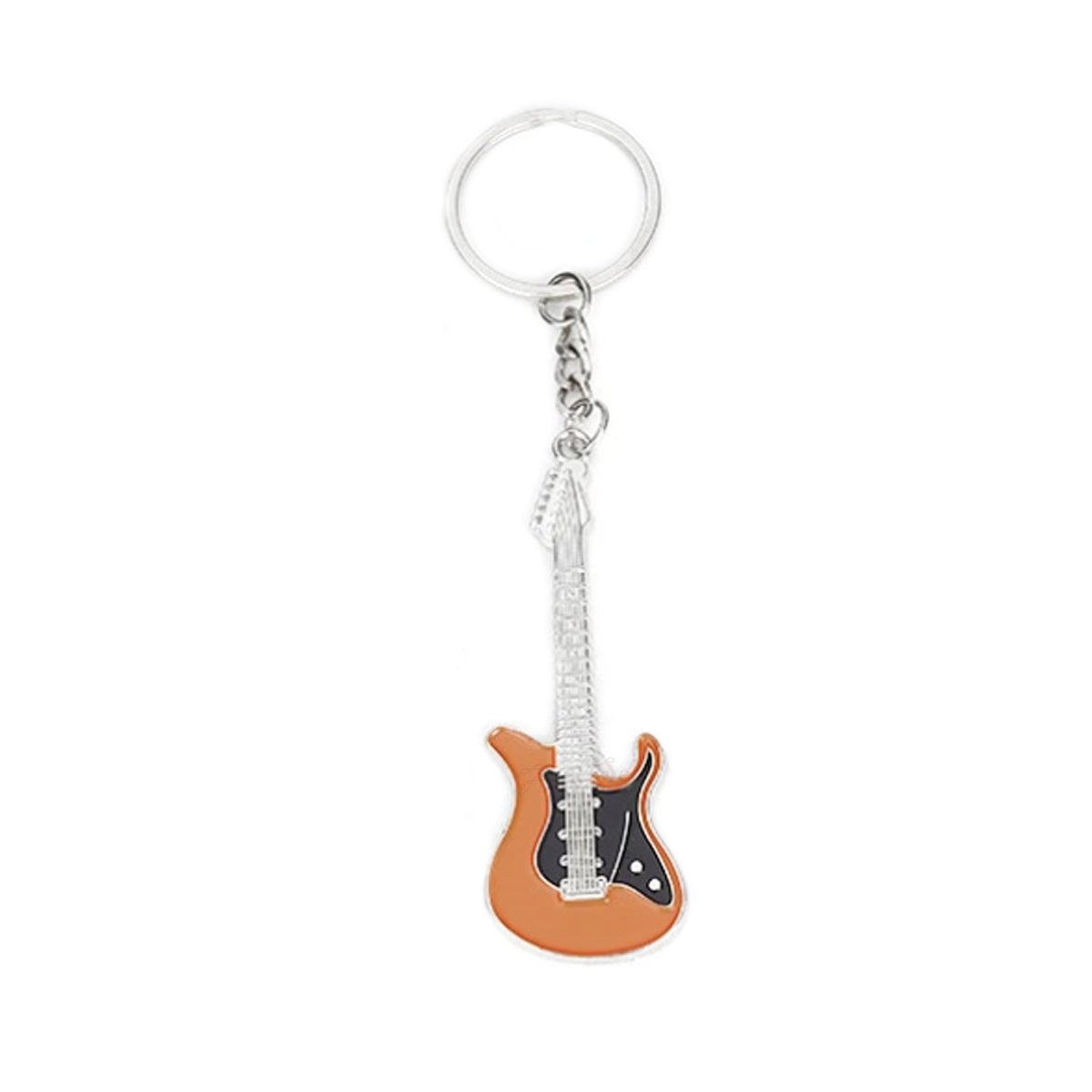 30mm Keyring Guitar Keychain 7.5cm Key Ring Key Chain Bag Accessory Holder Pendant Tag - Orange - Asia Sell