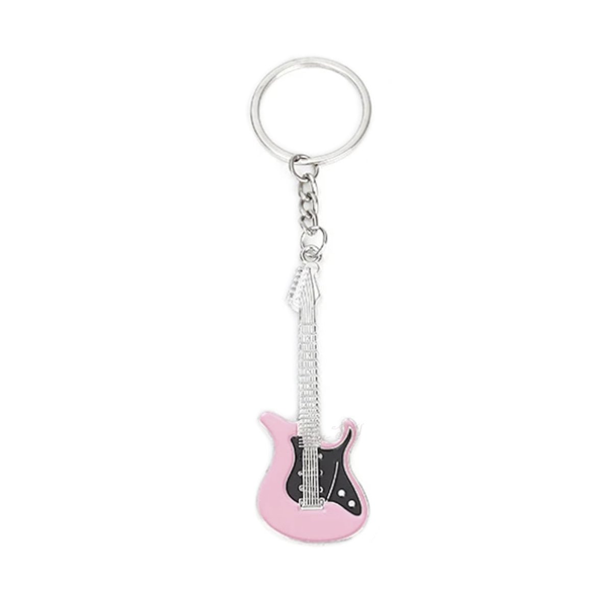 30mm Keyring Guitar Keychain 7.5cm Key Ring Key Chain Bag Accessory Holder Pendant Tag - Pink - Asia Sell
