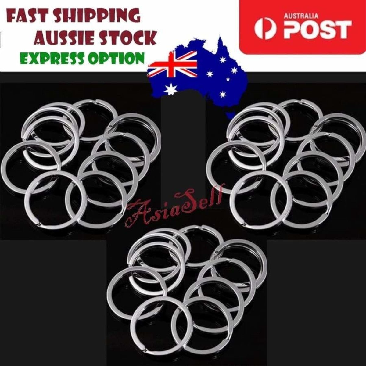 30pcs 30mm Metal Key Ring Holder Split Rings Keyring Keychain Key Chain Keyfob - - Asia Sell