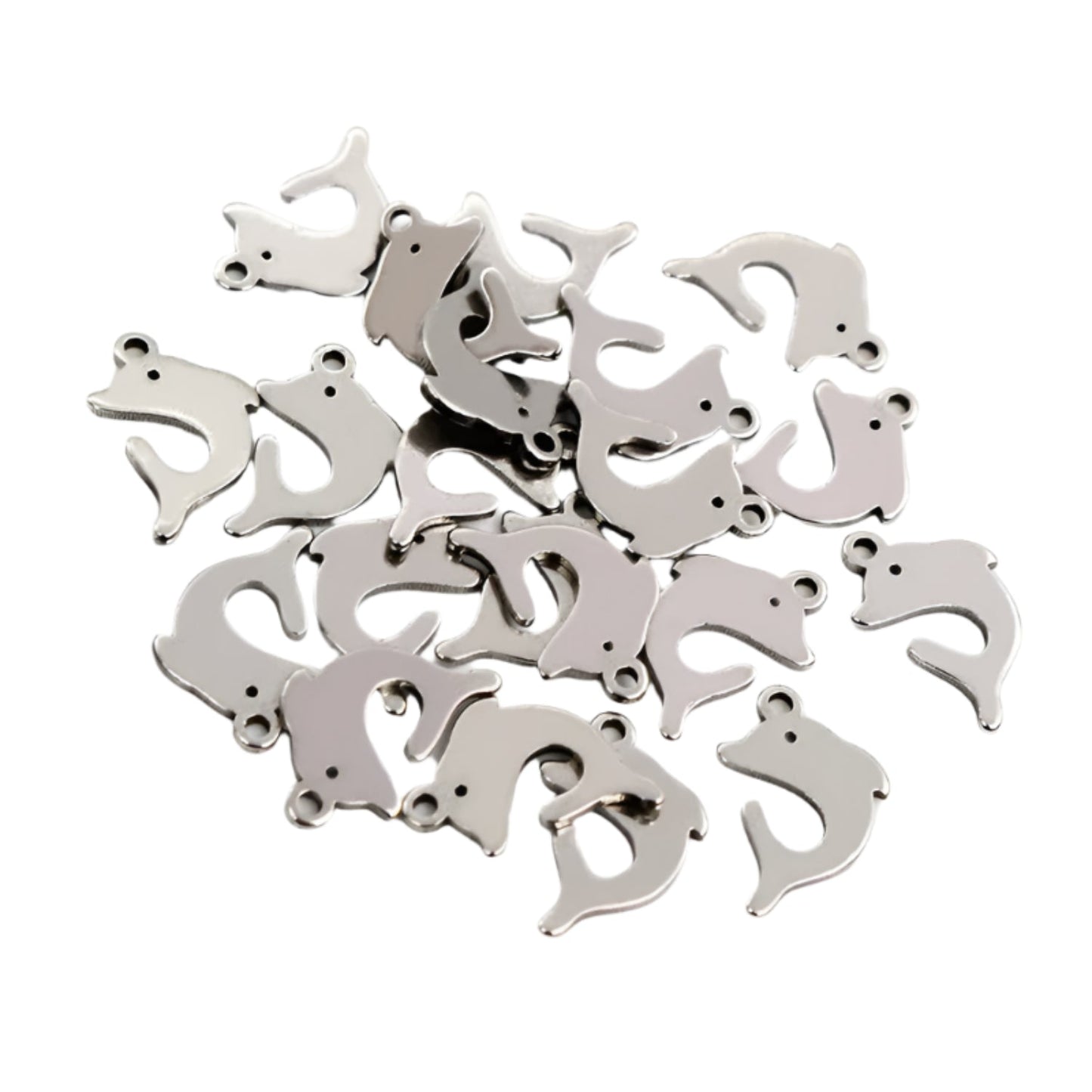30pcs Stainless Steel Single Double Loops Star Tree Heart Cute Charms Pendant DIY Jewellery Findings for Necklace Bracelet No Fade
