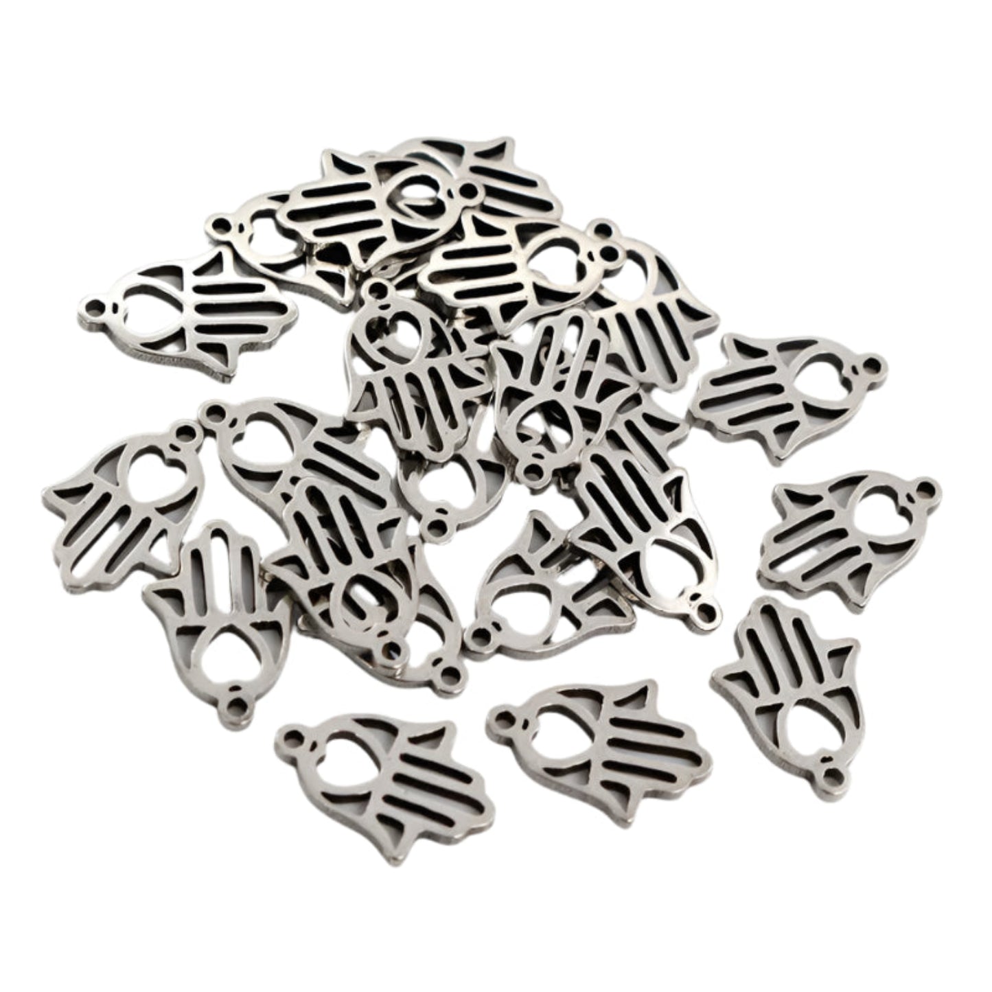 30pcs Stainless Steel Single Double Loops Star Tree Heart Cute Charms Pendant DIY Jewellery Findings for Necklace Bracelet No Fade
