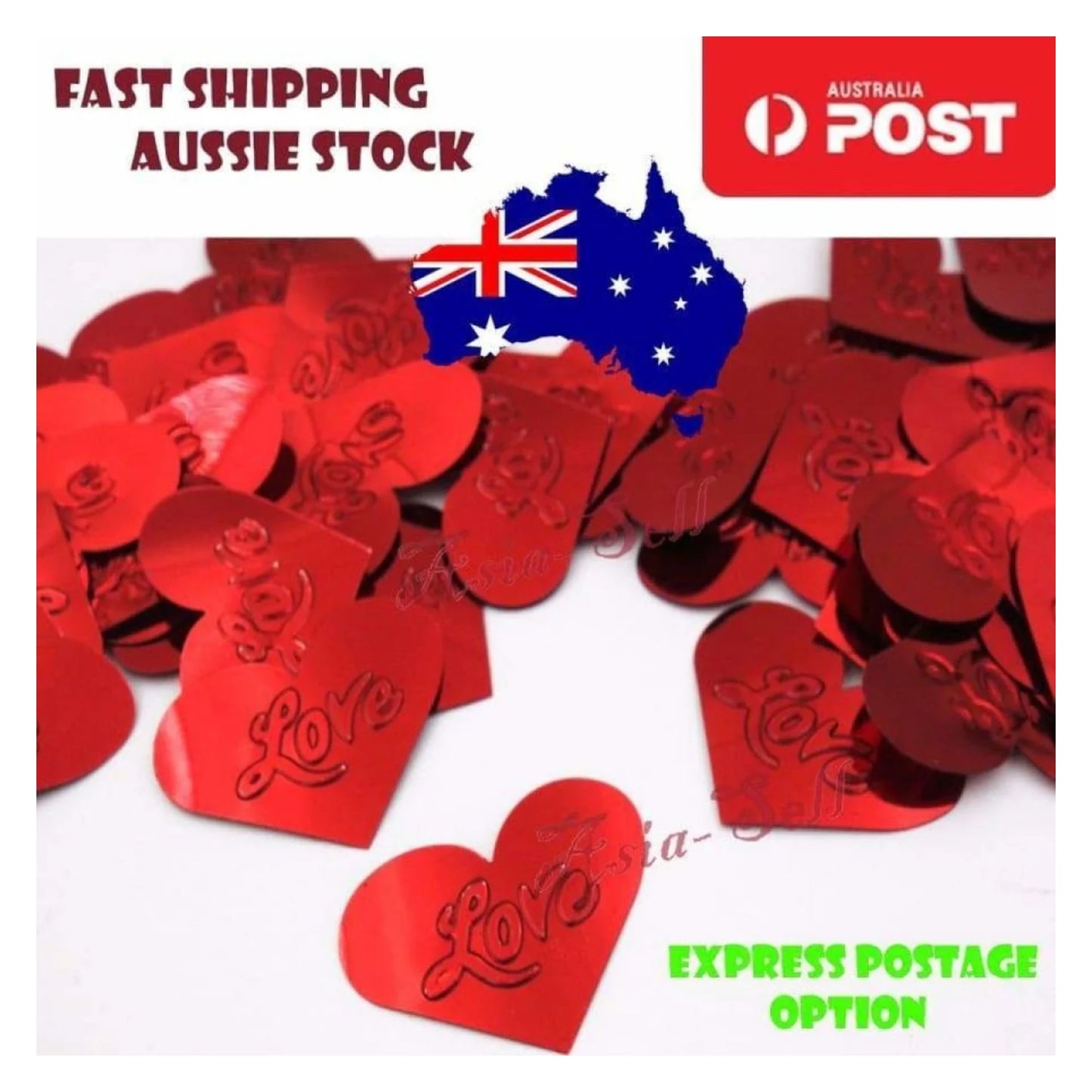 33mm Red Love Hearts Confetti Wedding Valentine Party Decorations 46g HUNDREDS! - - Asia Sell