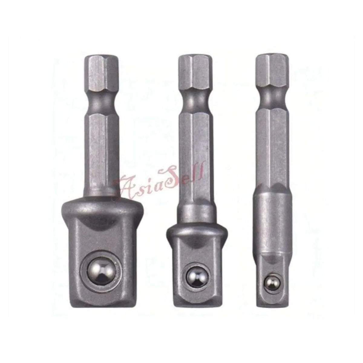 3pcs Set Chrome Vanadium Steel Socket Adaptor Hex Shank Extension 1/4" 3/8" 1/2" Tool - - Asia Sell