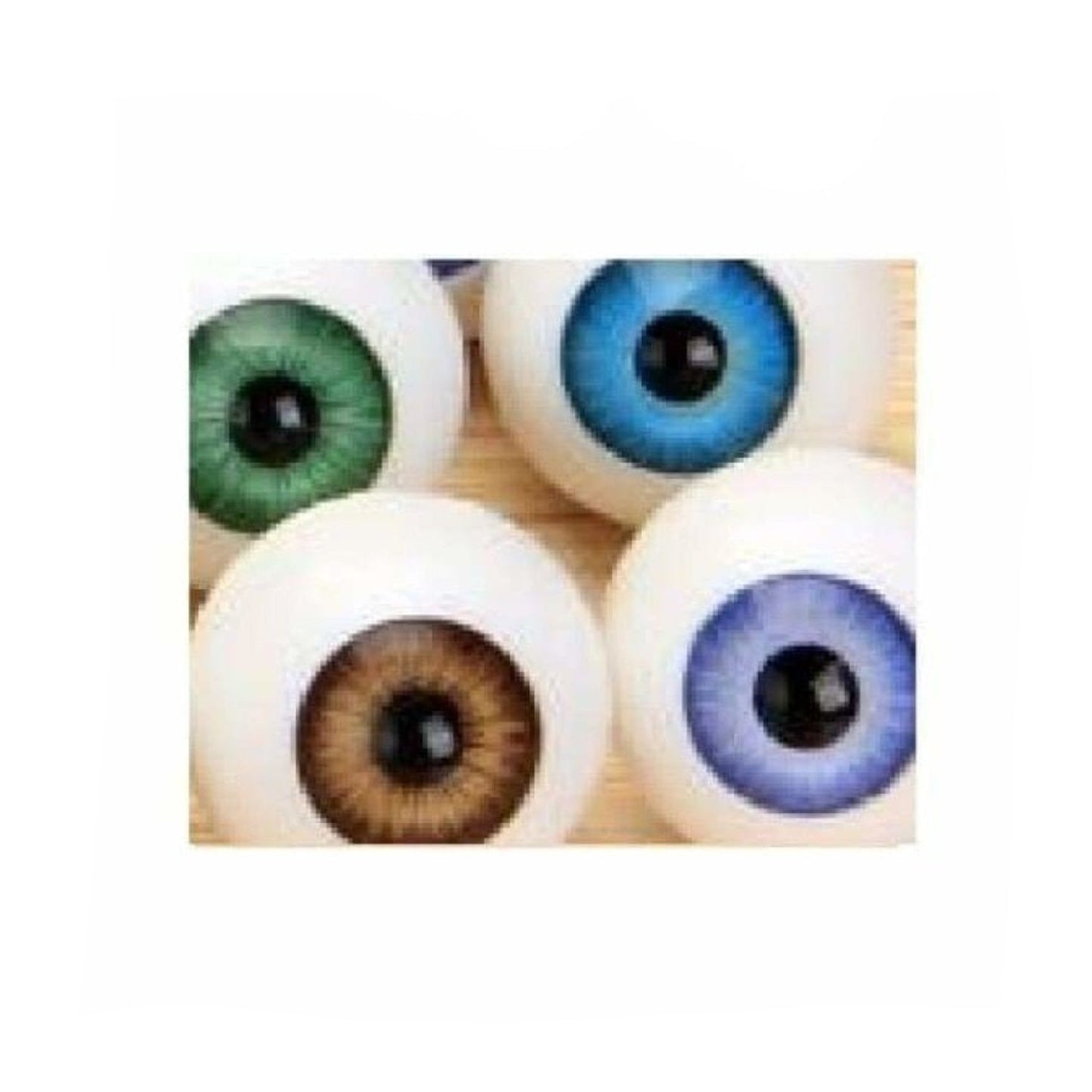 4 Pairs 14mm Doll Eyes BLUE BROWN GREEN GREY Eyeballs Round Plastic Reborn Dolls Full Spherical - - Asia Sell