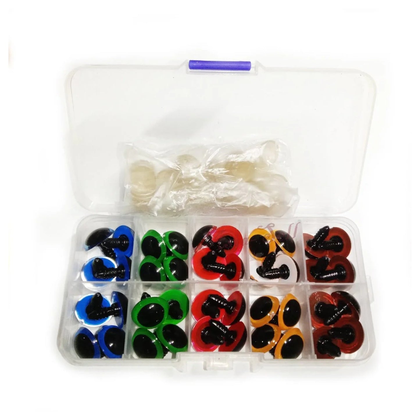 40-60pcs 14mm 16mm Colour Safety Screw Eyes with Backings For Puppet Teddy Bear Doll Animal Plastic Eyes - 16mm - Asia Sell
