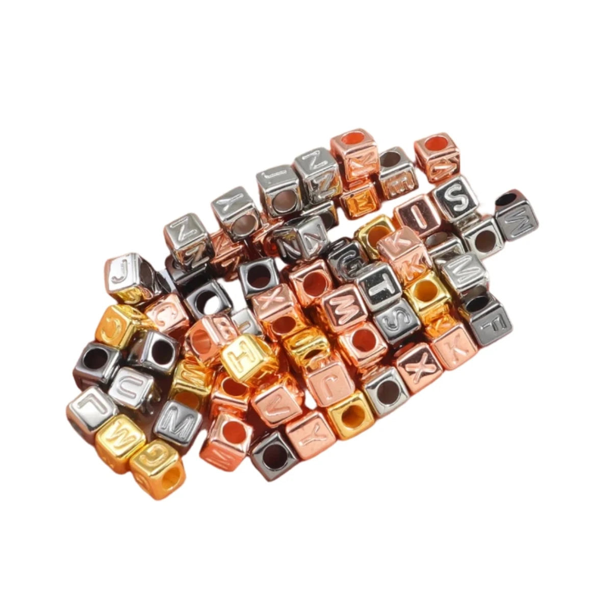 400pcs Mixed Square Beads Loose Spacer Cubes DIY Jewellery Making Findings Charm 6mm