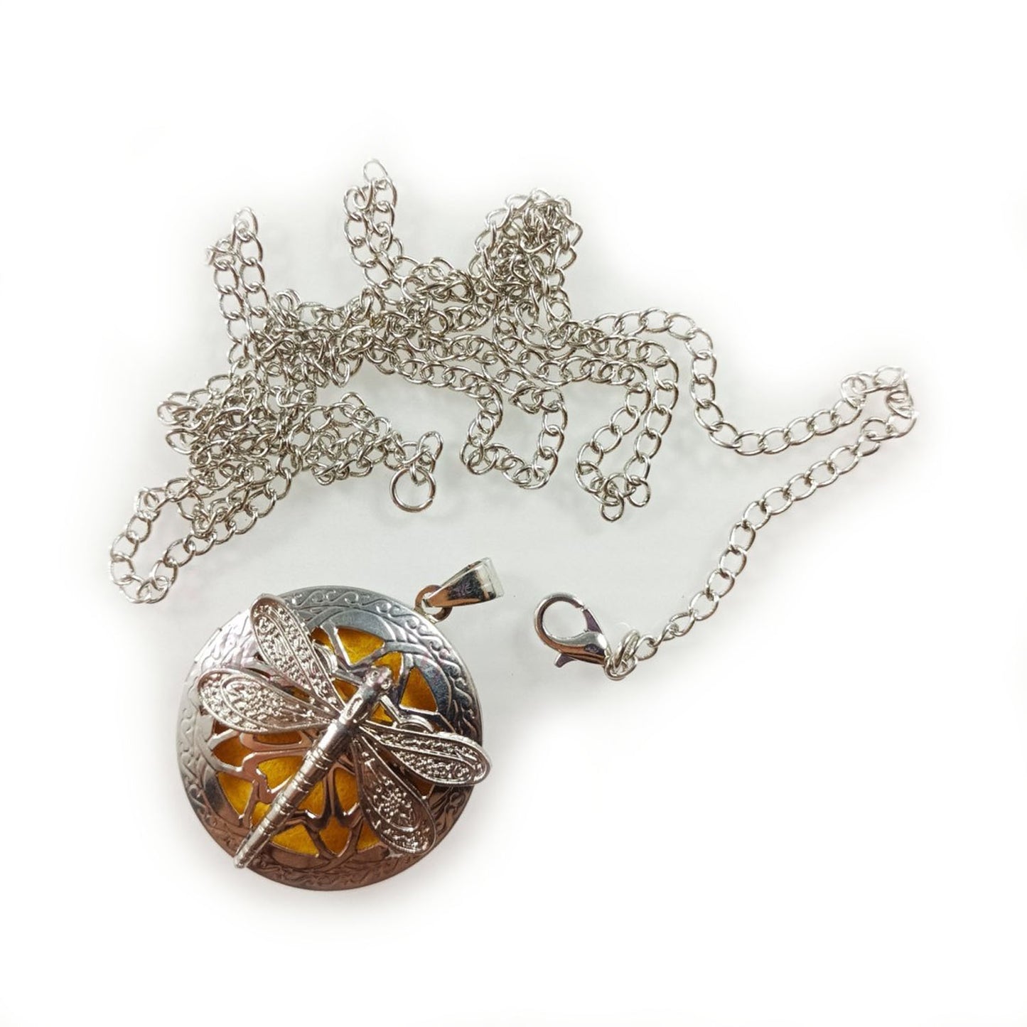 40mm Dragonfly Aromatherapy Essential Locket Necklace Pendant Charm Jewellery 10 Pads - - Asia Sell